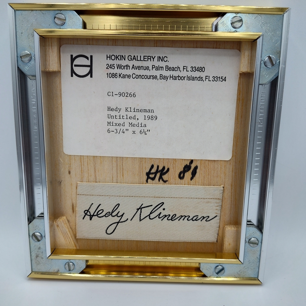 Hedy Klineman 1989 Mixed Media Warhol Sotheby’s Auction Signed Framed - Picture 2 of 2